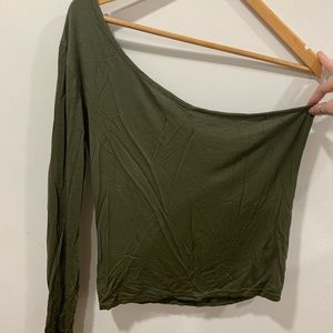 Olive Green One Shoulder Top